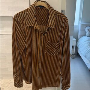 Velvet Heart Striped Tan and Black Shirt